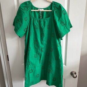 Free Assembly Green Eyelet Dress